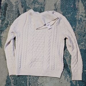 Mens  Cream Cable Knit Sweater
